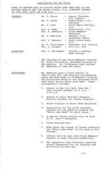 Typed meeting minutes on white paper