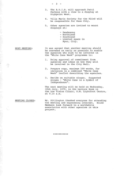 Typed meeting minutes on white paper