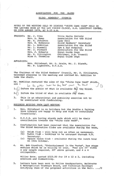 Typed meeting minutes on white paper