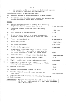 Typed meeting minutes on white paper