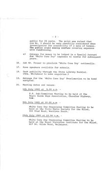Typed meeting minutes on white paper
