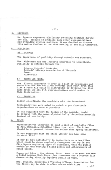 Typed meeting minutes on white paper