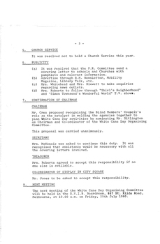 Typed meeting minutes on white paper