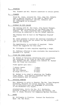 Typed meeting minutes on white paper