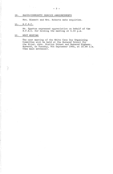 Typed meeting minutes on white paper
