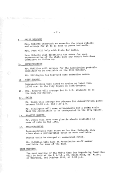 Typed meeting minutes on white paper
