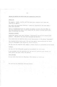 Typed meeting minutes on white paper