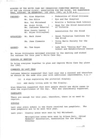Typed meeting minutes on white paper