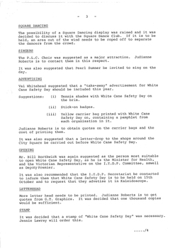 Typed meeting minutes on white paper