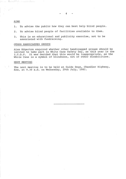 Typed meeting minutes on white paper