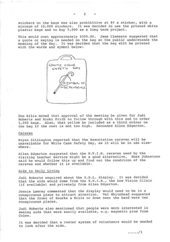 Typed meeting minutes on white paper