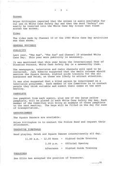 Typed meeting minutes on white paper