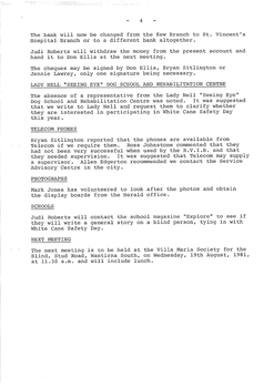 Typed meeting minutes on white paper