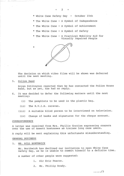 Typed meeting minutes on white paper