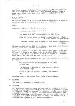 Typed meeting minutes on white paper