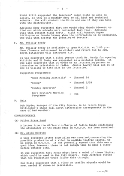Typed meeting minutes on white paper