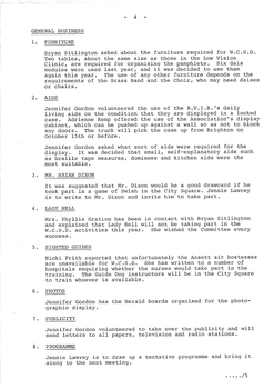 Typed meeting minutes on white paper