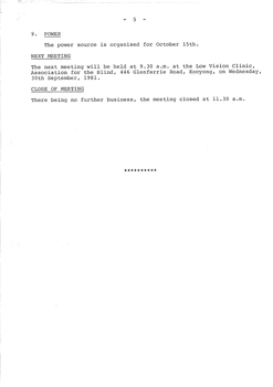 Typed meeting minutes on white paper