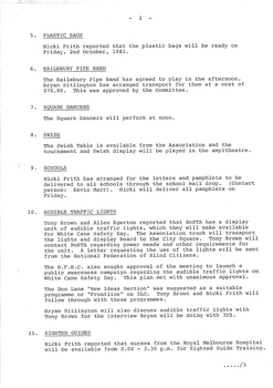 Typed meeting minutes on white paper