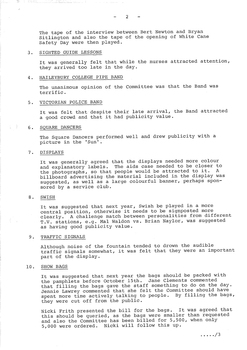 Typed meeting minutes on white paper