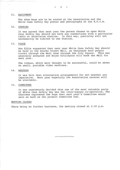 Typed meeting minutes on white paper