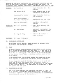 Typed meeting minutes on white paper