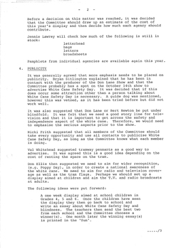 Typed meeting minutes on white paper