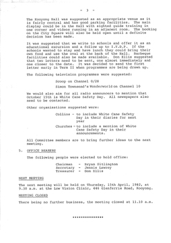 Typed meeting minutes on white paper