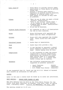 Typed meeting minutes on white paper