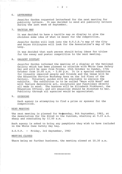 Typed meeting minutes on white paper