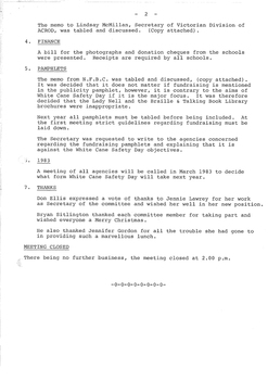 Typed meeting minutes on white paper