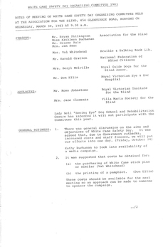 Typed meeting minutes on white paper