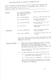 Typed meeting minutes on white paper
