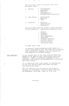 Typed meeting minutes on white paper