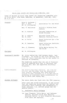 Typed meeting minutes on white paper