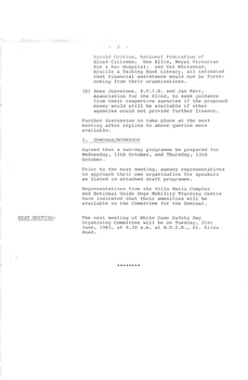 Typed meeting minutes on white paper