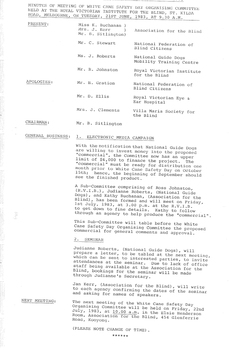Typed meeting minutes on white paper