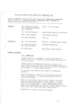 Typed meeting minutes on white paper