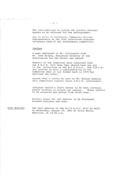 Typed meeting minutes on white paper