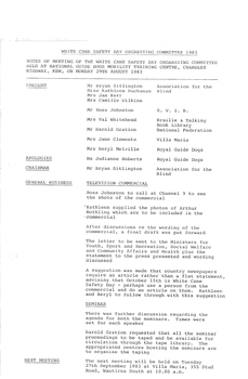Typed meeting minutes on white paper