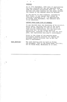 Typed meeting minutes on white paper