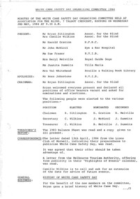 Typed meeting minutes on white paper