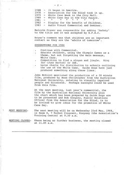 Typed meeting minutes on white paper