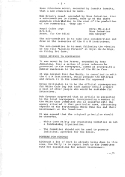 Typed meeting minutes on white paper