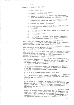 Typed meeting minutes on white paper