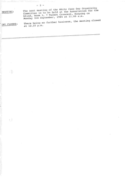 Typed meeting minutes on white paper