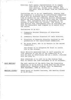 Typed meeting minutes on white paper