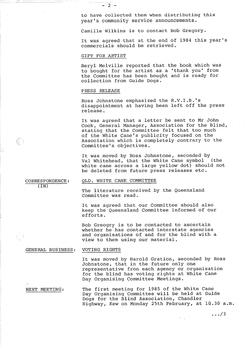 Typed meeting minutes on white paper
