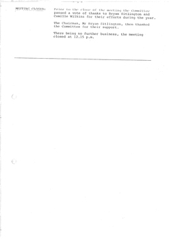 Typed meeting minutes on white paper