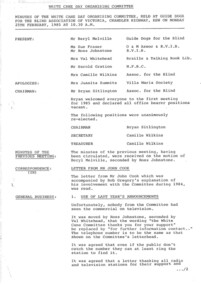 Typed meeting minutes on white paper